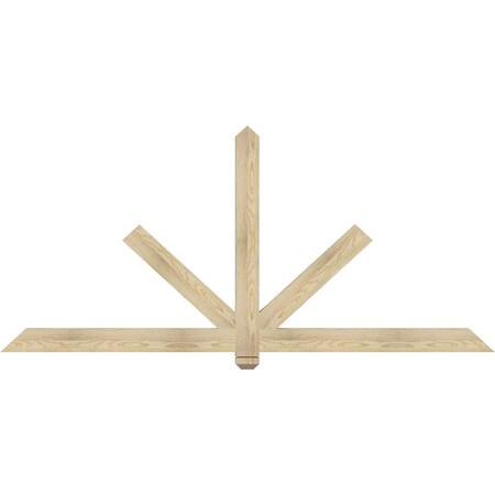 Ekena Millwork Kennewick Rough Sawn Timber Gable Bracket, Douglas Fir, 84"W x 38"H x 2"D x 4"F, 11/12 Pitch GBW084X38X0204KEN00RDF